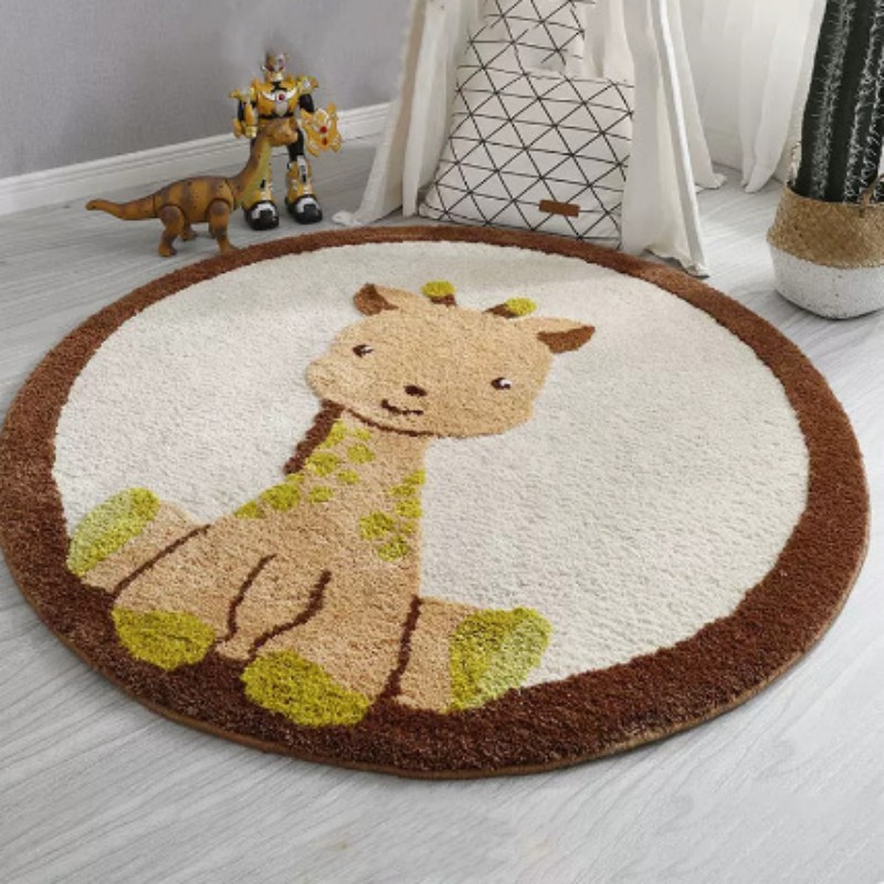 2403200643490321300 - Bedroom Round Washable Cartoon Cashmere Carpet