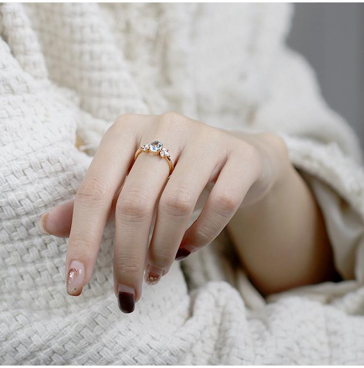 Anti-Sky Blue Topaz Ring For Women