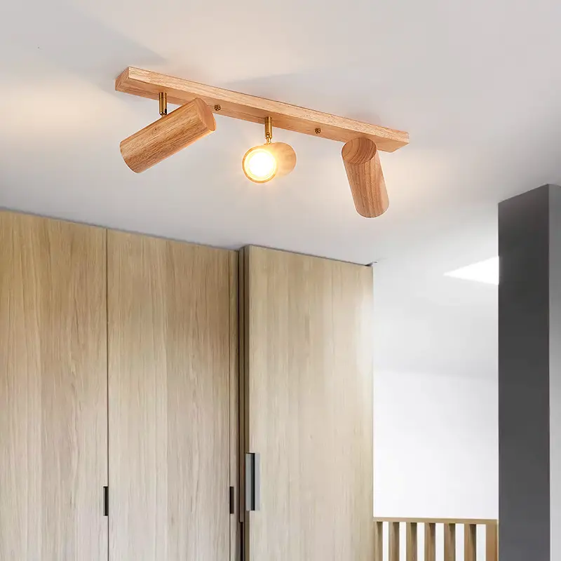 European Spotlight Multi-head Solid Wood Living Room