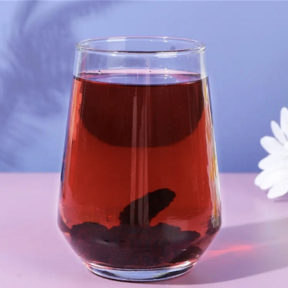 glass of flower tea