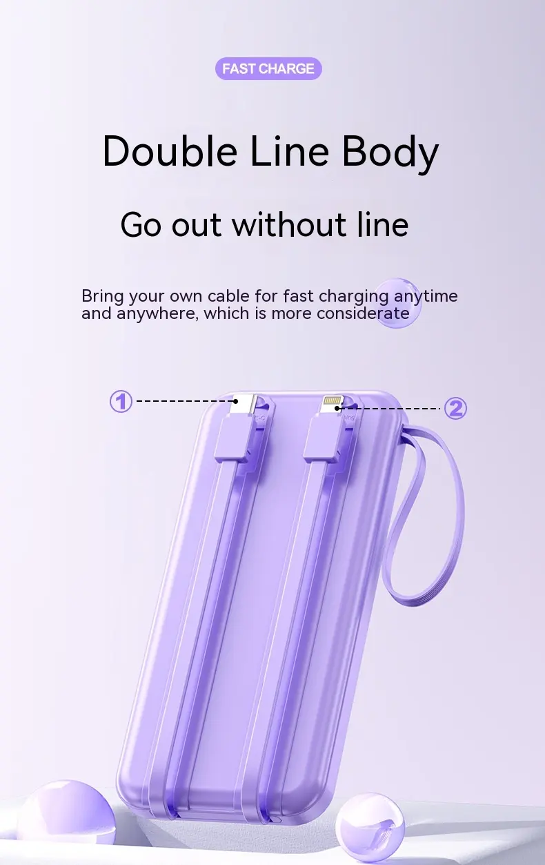 Fast Charge With Cable 20000mAh Large Capacity
