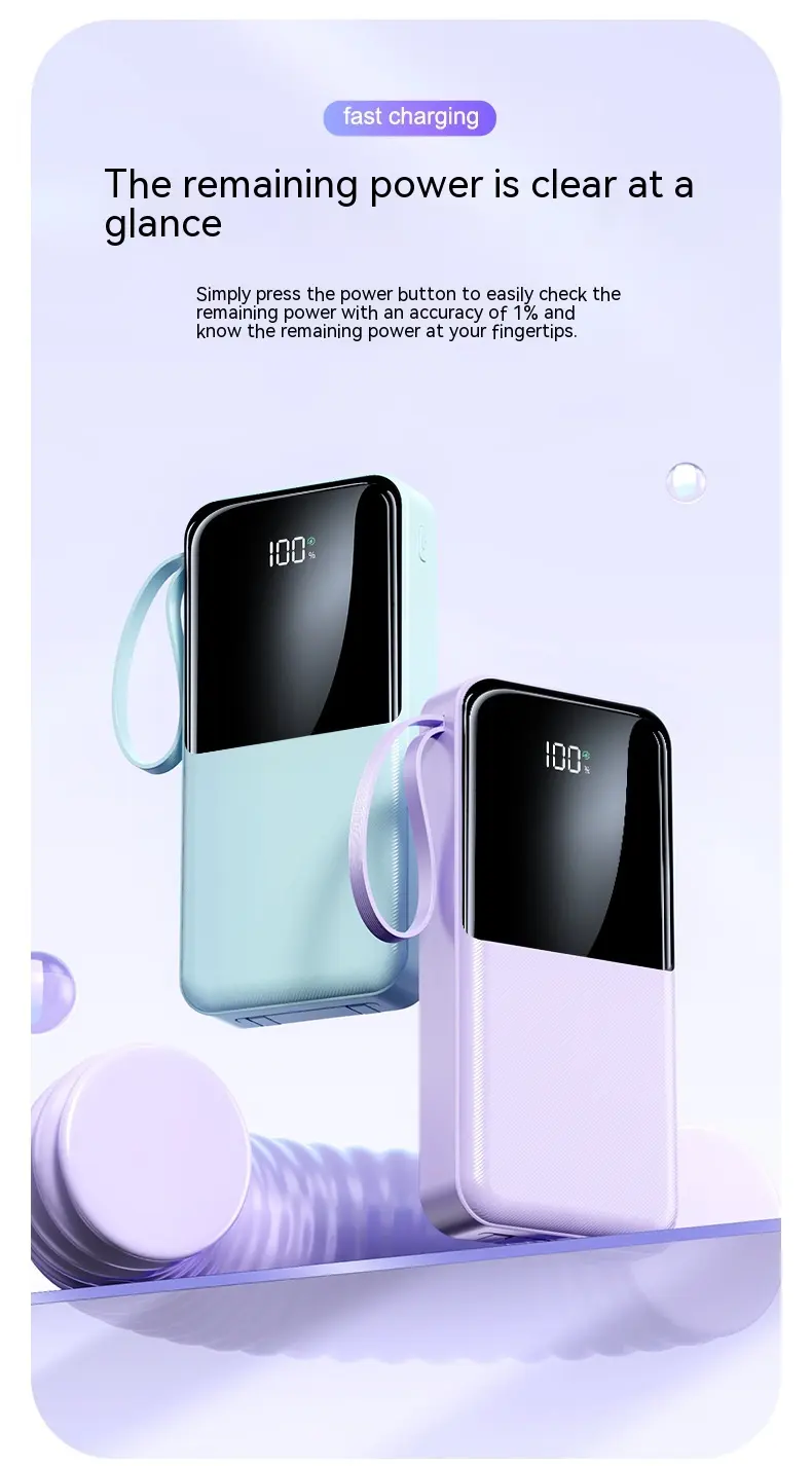 Fast Charge With Cable 20000mAh Large Capacity