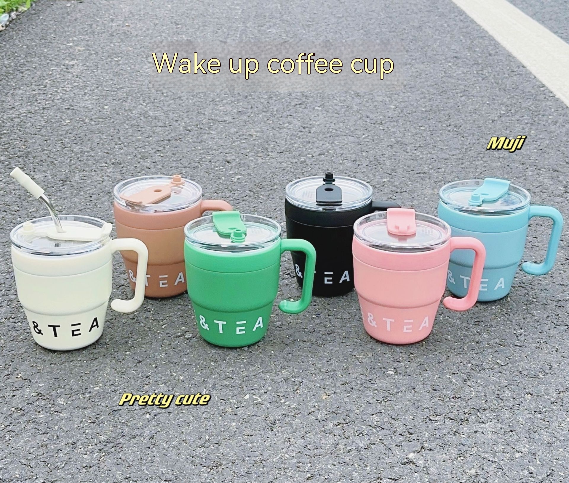 Home Boys And Girls Stainless Steel Mug Cup With Suction Tubes