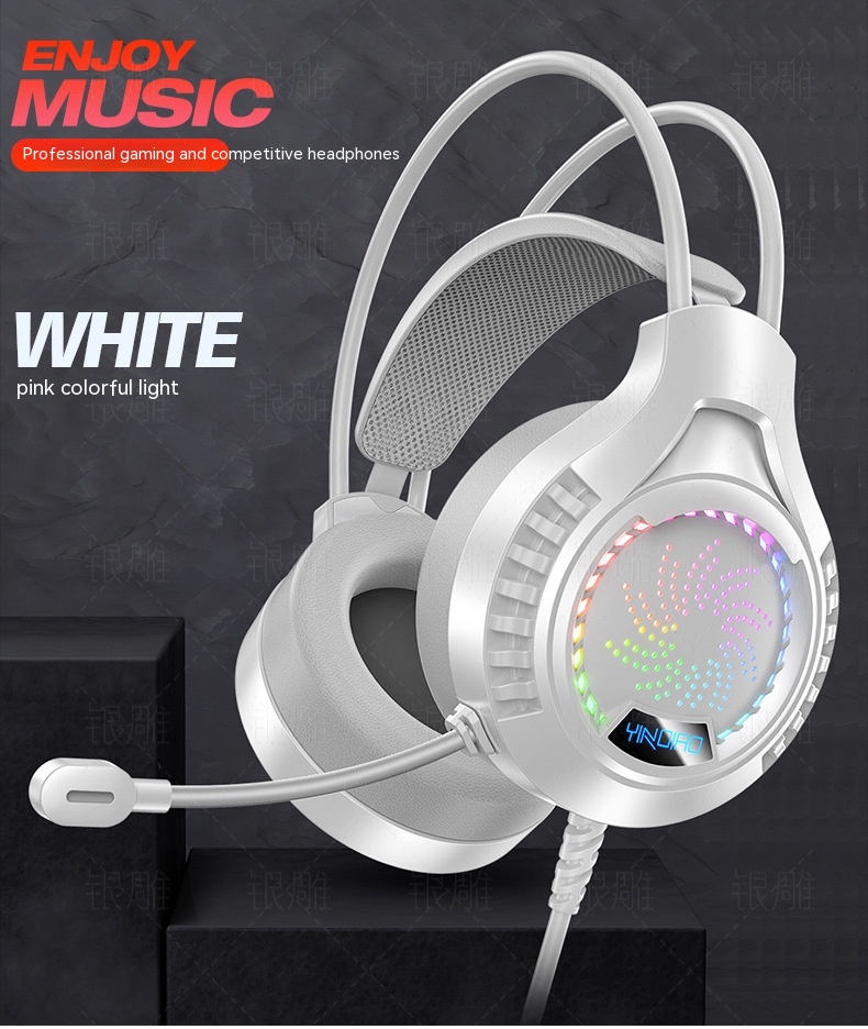 Vista 19 de Silver Eagle Q7 Head-mounted Computer Earphone With Microphone Luminous Channel USB Gaming Headset