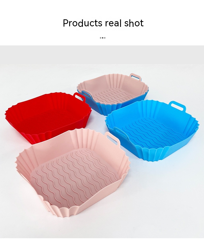 Title 5, Silicone Air Fryer Baking Tray Square Fried Pot...