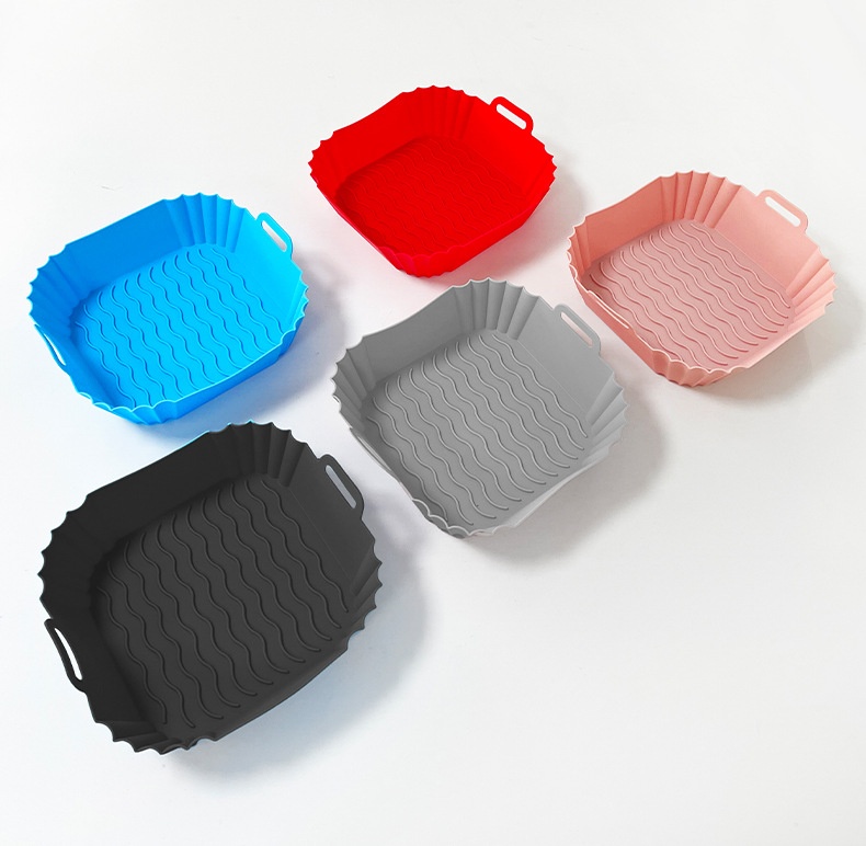 Title 10, Silicone Air Fryer Baking Tray Square Fried Pot...