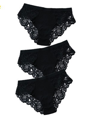 Title 1, 3-Piece Set Of Cotton Lace Ladies Underwear