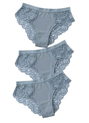 Title 11, 3-Piece Set Of Cotton Lace Ladies Underwear