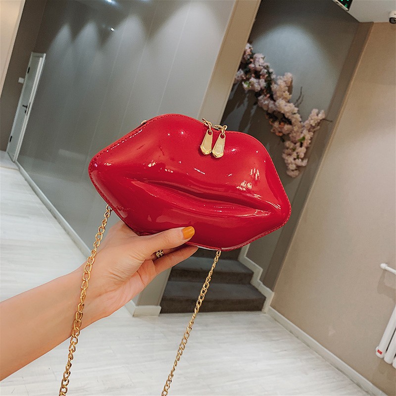 Title 2, Red Lips Small Bag Korean Fashion Chain Shoulde...