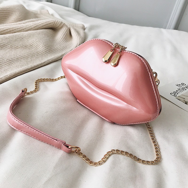 Title 3, Red Lips Small Bag Korean Fashion Chain Shoulde...