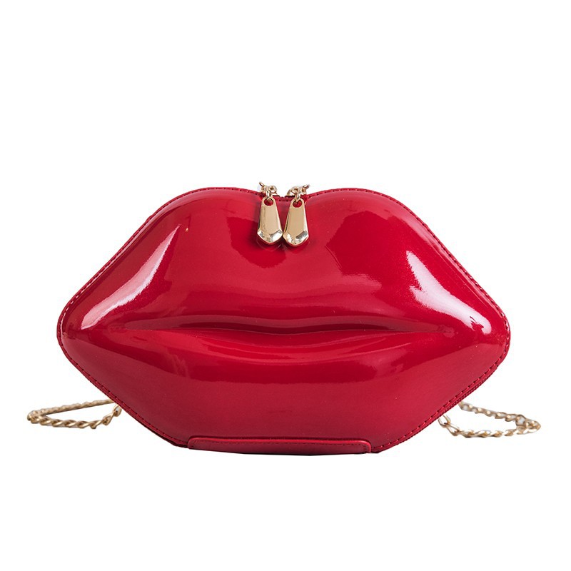 Title 7, Red Lips Small Bag Korean Fashion Chain Shoulde...