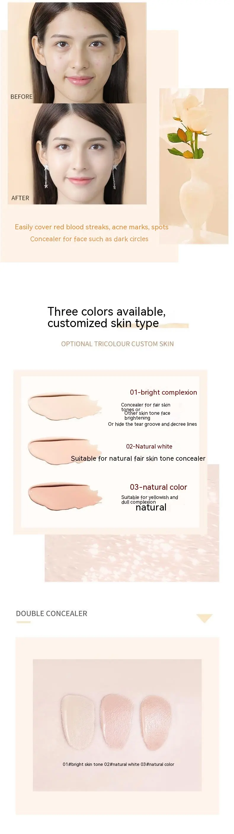 NOVO Facial Cleansing And Skin Beauty Double-headed Stick Concealer Concealer Pen