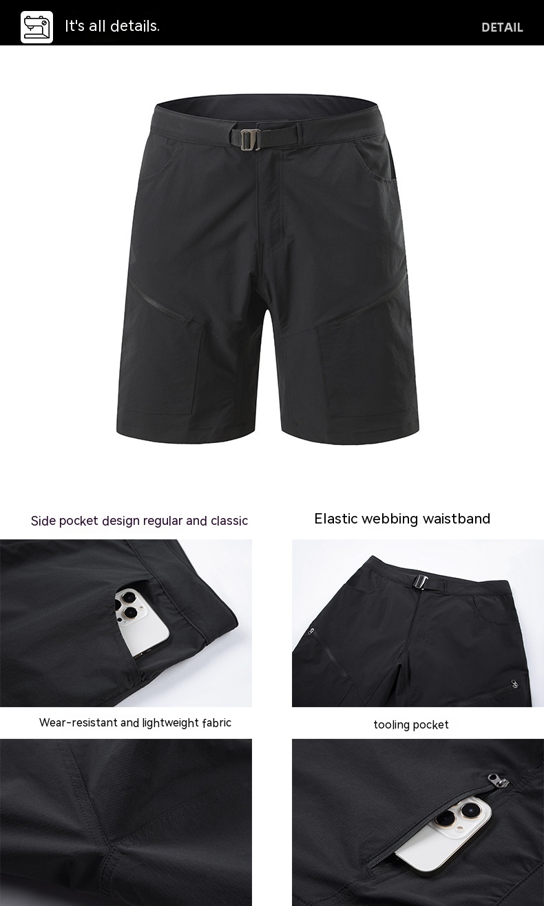 Function Outdoor Loose Breathable Men's Tooling Multi-pocket Straight Shorts