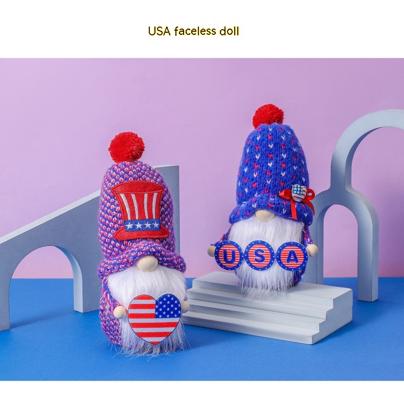 Title 1, American Independence Day Knitted Hat Faceless ...