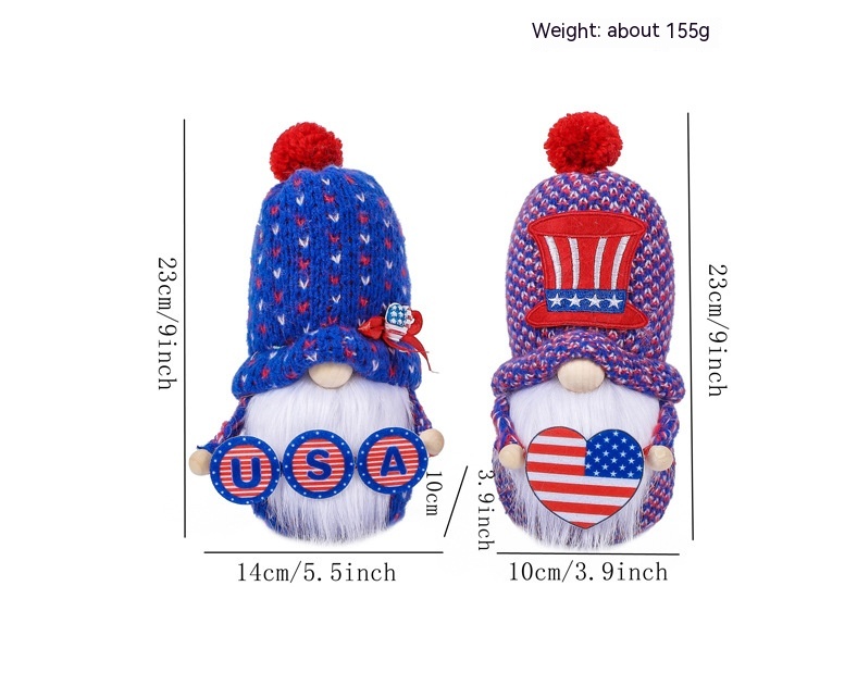 Title 3, American Independence Day Knitted Hat Faceless ...