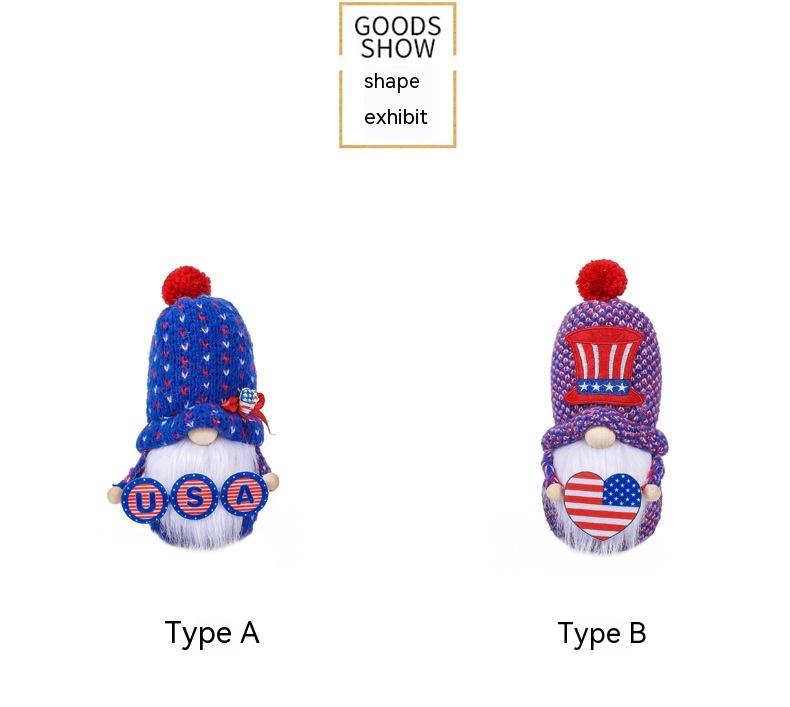 Title 4, American Independence Day Knitted Hat Faceless ...