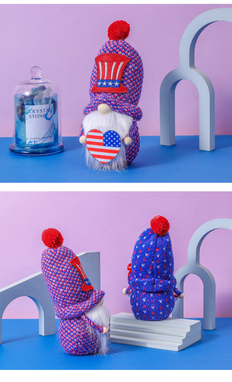 Title 6, American Independence Day Knitted Hat Faceless ...