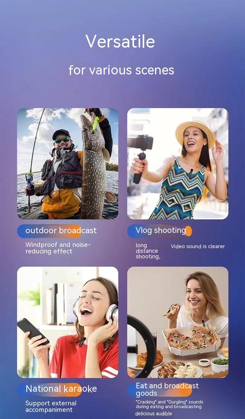 Microphone K8K9 Neckline Clip Live Radio Intelligent Noise Reduction - Image 3