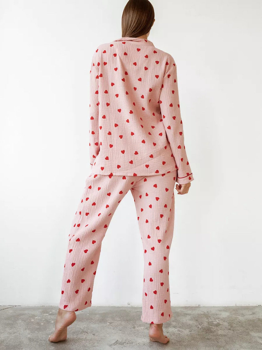 Title 10, Comfortable Soft Heart Printing Cotton Pajamas ...