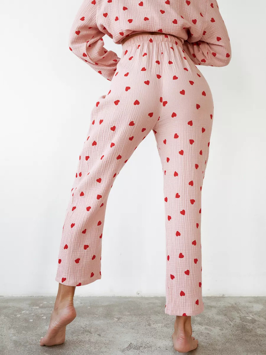 Title 11, Comfortable Soft Heart Printing Cotton Pajamas ...