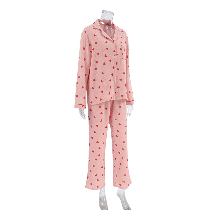 Title 13, Comfortable Soft Heart Printing Cotton Pajamas ...