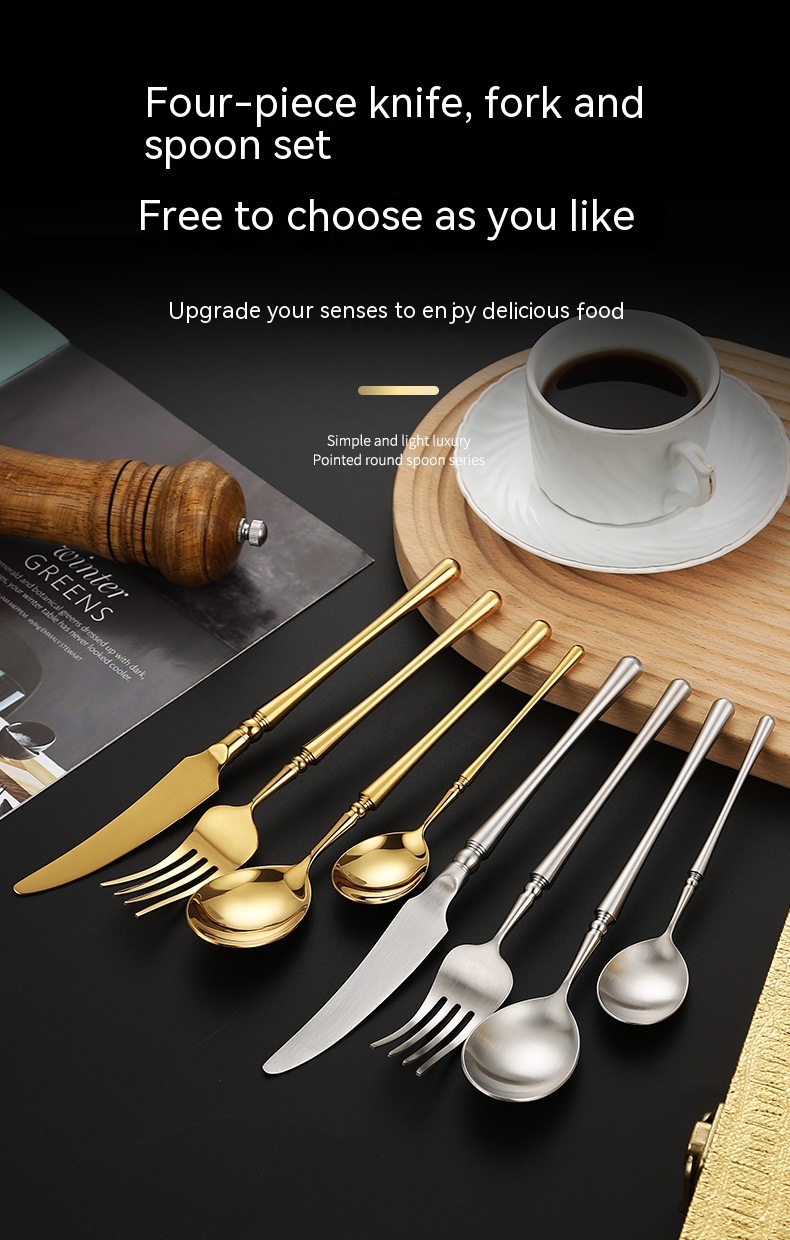 Title 6, 304 Stainless Steel Knife Fork And Spoon Tableware