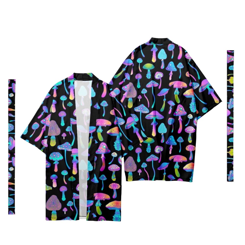 Title 2, Heren Cardigan Kimono Rook Woud Digitale Print ...