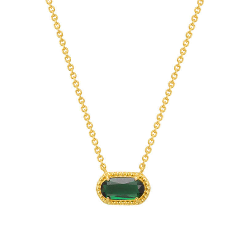 Fashion Oval Turquoise Inlaid Necklace