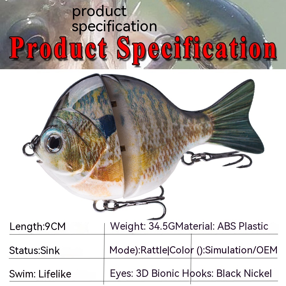 Two Sections With Ring Beads Lure Simulation Bait Submerged Lure Multi-section Bait