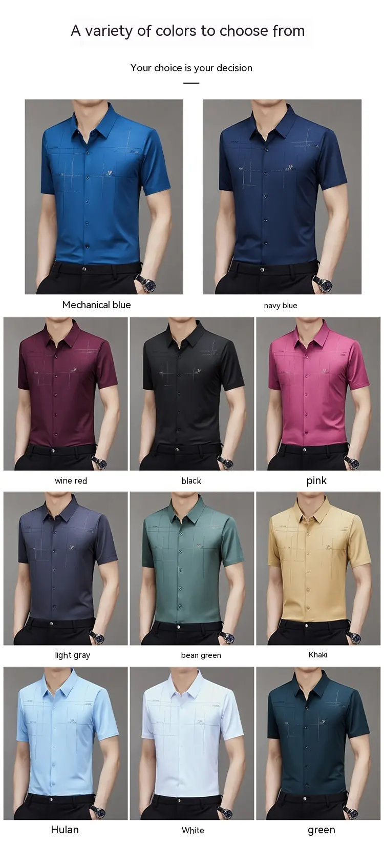 Summer New Men's Short-sleeved Shirt Seamless Business