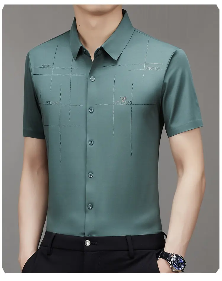 Summer New Men's Short-sleeved Shirt Seamless Business