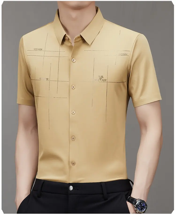 Summer New Men's Short-sleeved Shirt Seamless Business