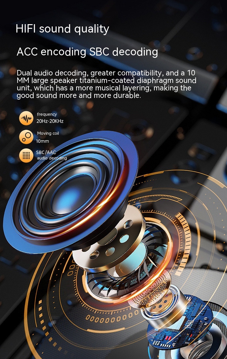 Smart Digital Technology Noise Reduction Sports Can't Get Rid Of Ear-mounted Wireless Headphones - Image 10