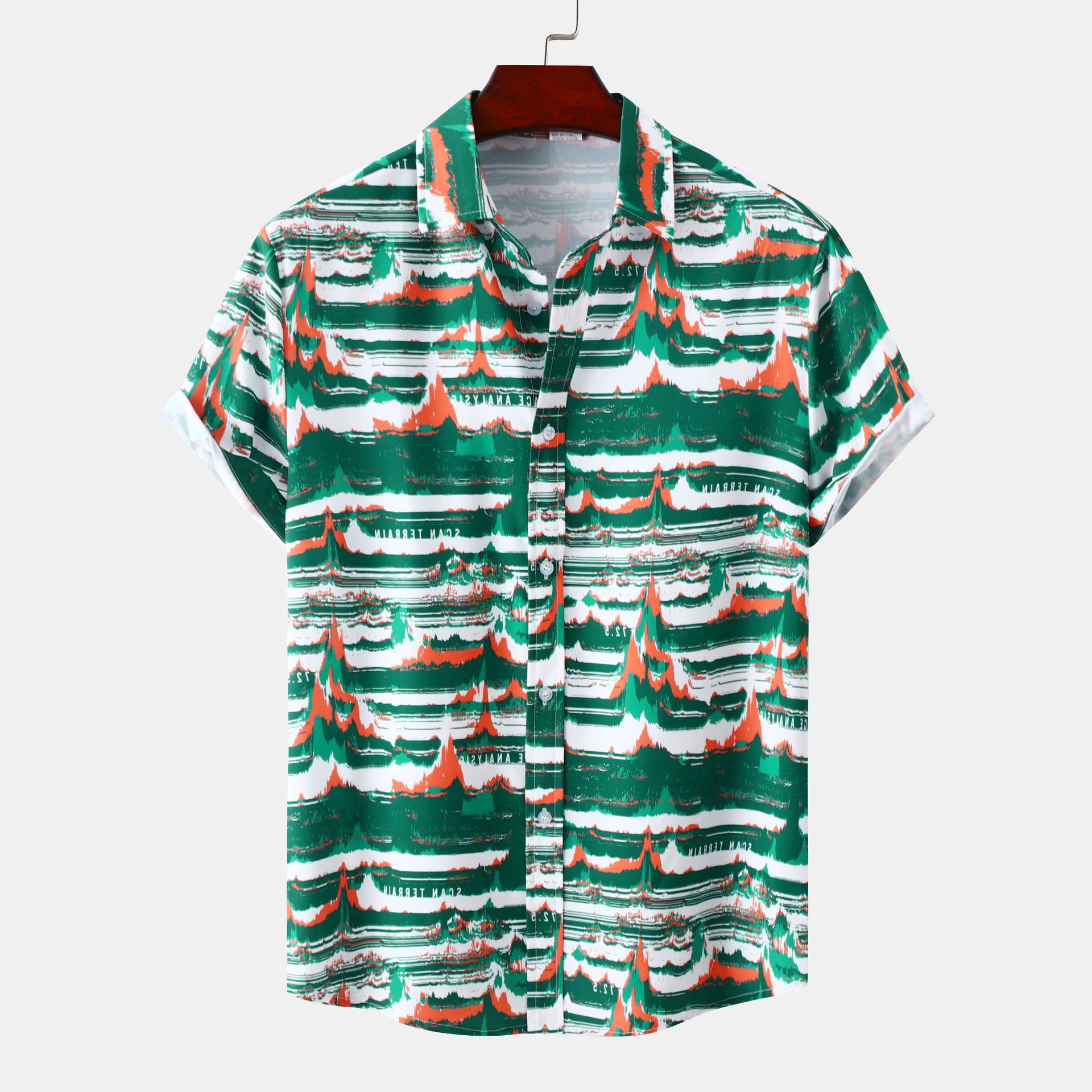 Title 8, Camicia hawaiana da uomo a maniche corte con fi...