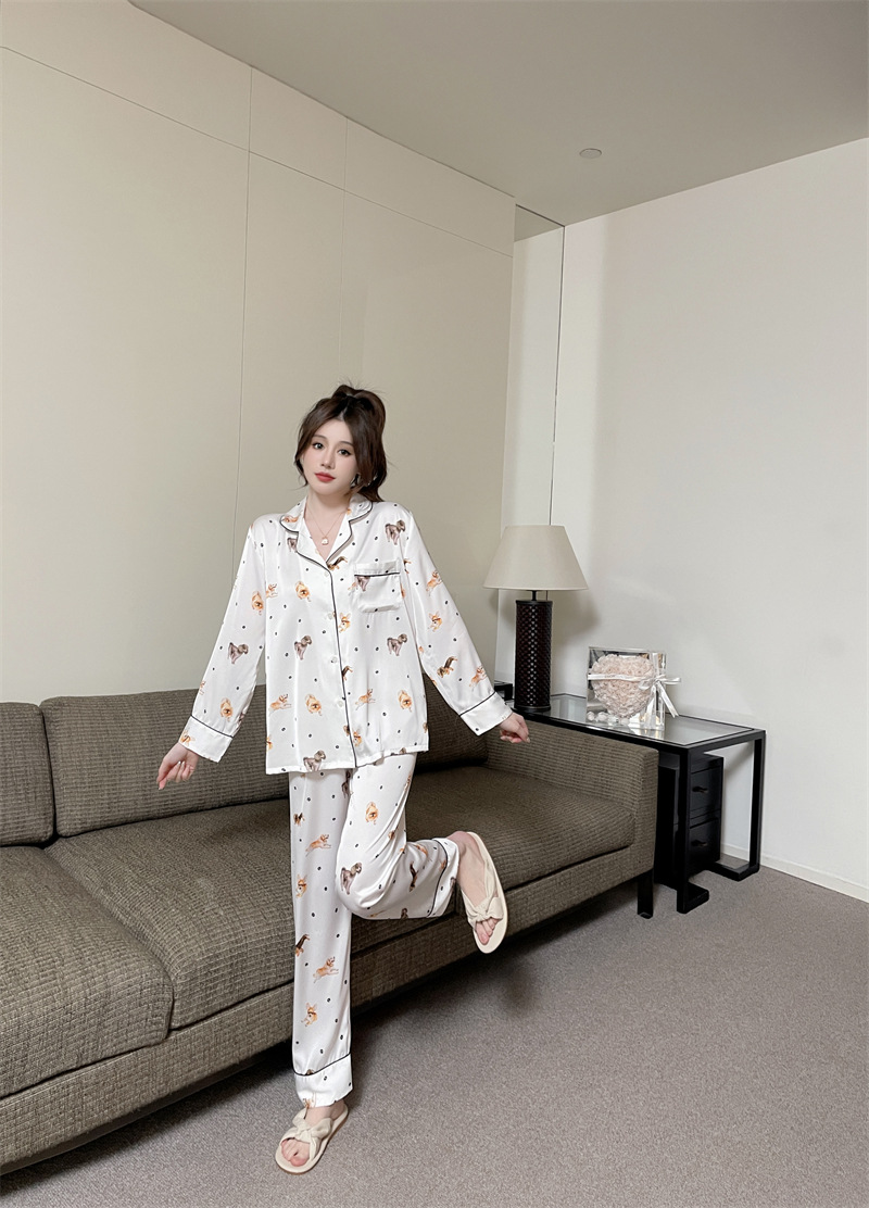 Title 6, Womens Digital Printing Cartoon Pajamas Suit