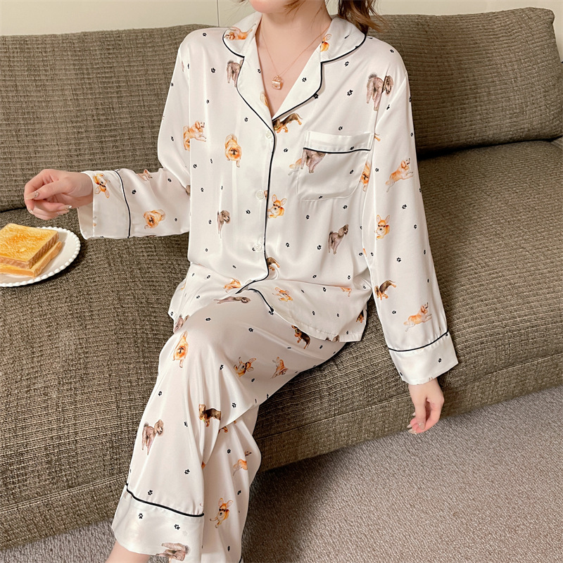 Title 10, Womens Digital Printing Cartoon Pajamas Suit