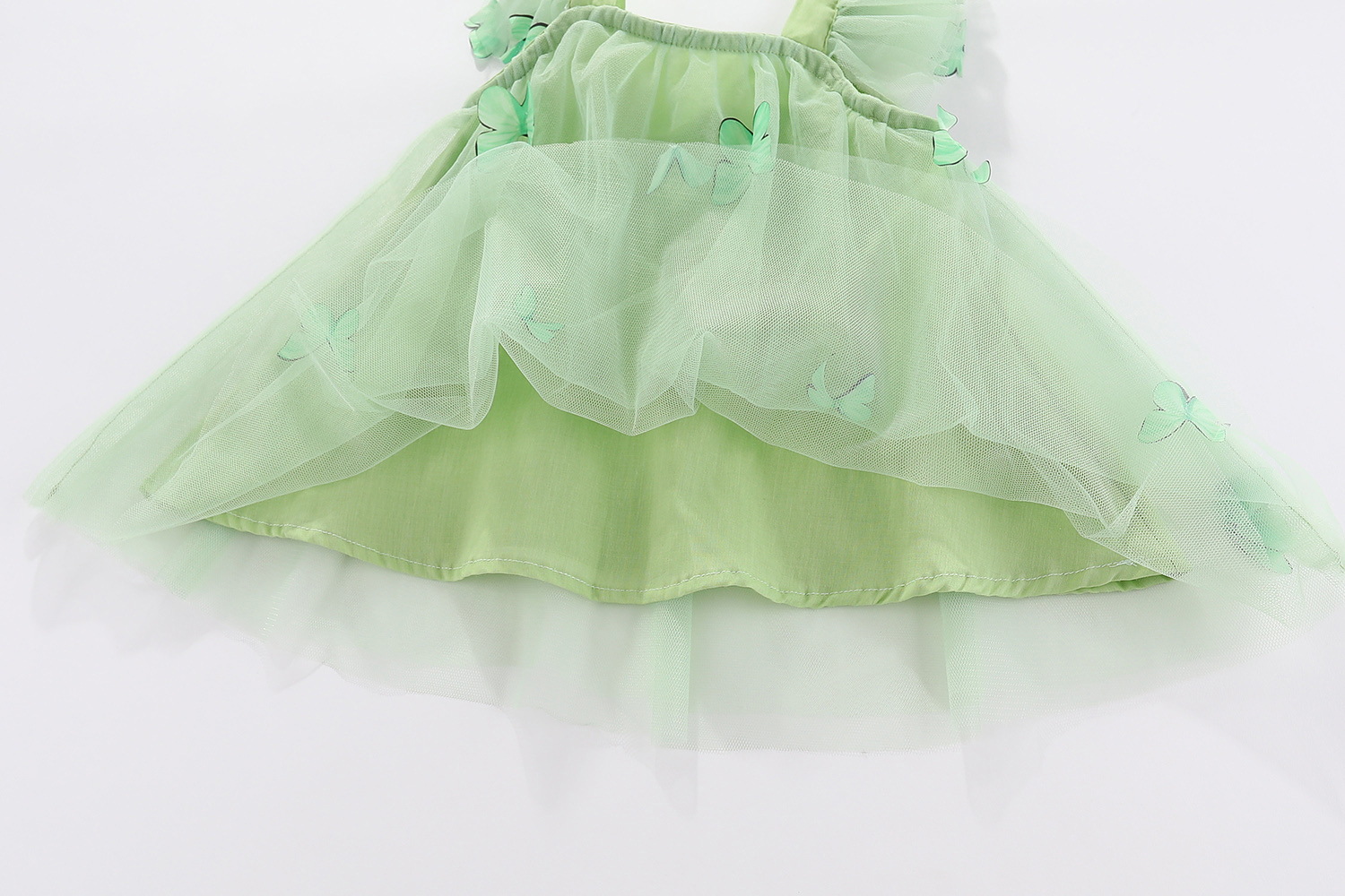 Title 31, Vestido infantil con mangas con volantes y mall...