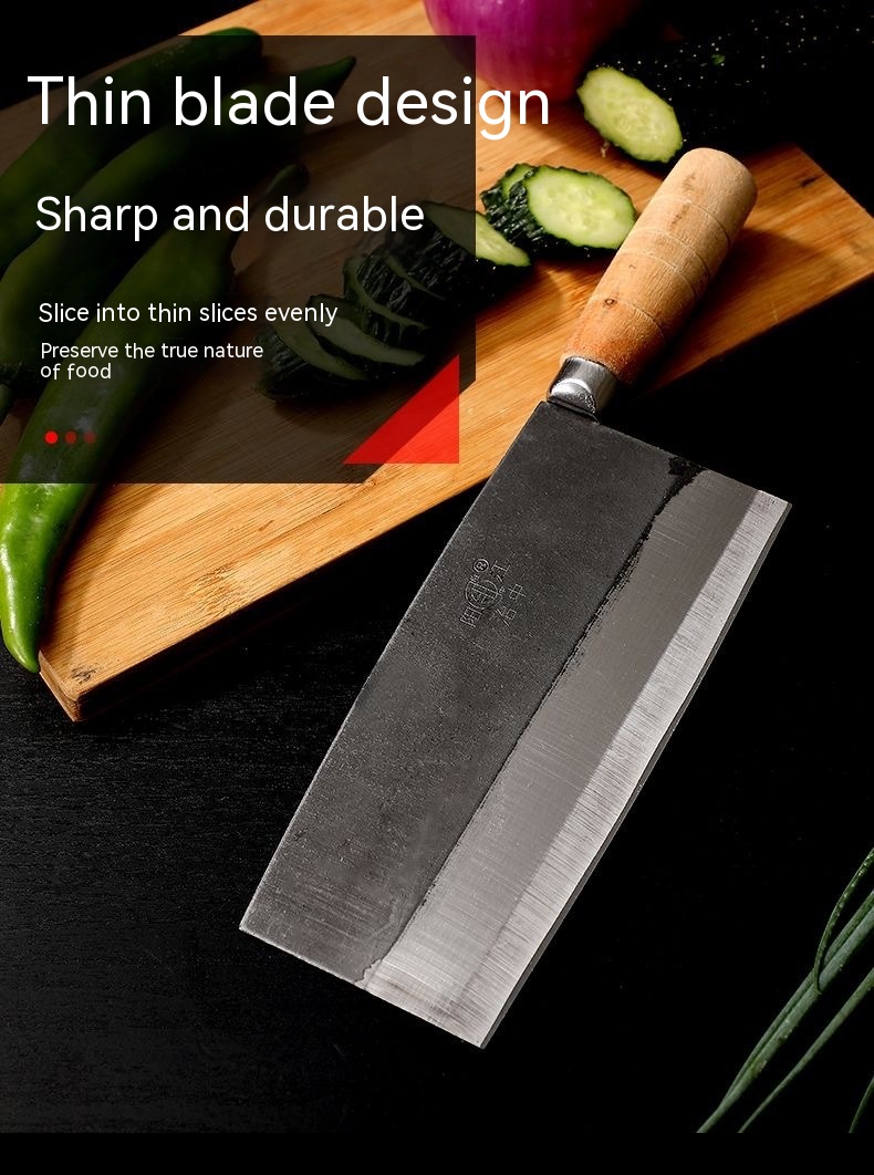 Carbon Steel Kitchen Knife Household Old-fashioned Sharp Cutting Vegetables And Meat