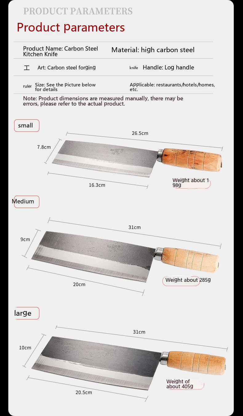 Title 1, Carbon Steel Kitchen Knife Household Old-fashio...