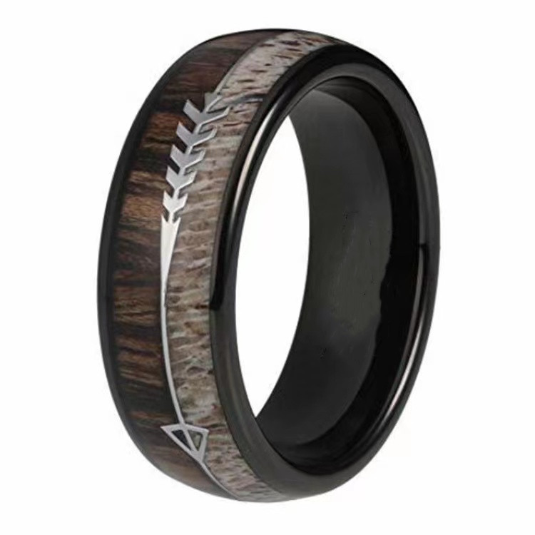 Title 2, Titanium Steel Ring Velvet Black Sandalwood