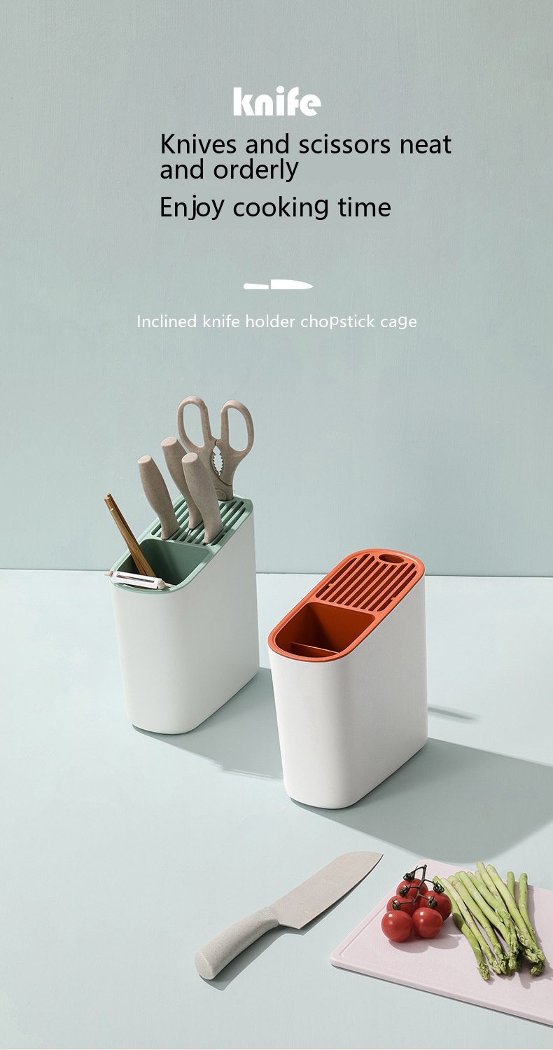 Bevel Multi-functional Tool Chopsticks Holder Storage Rack