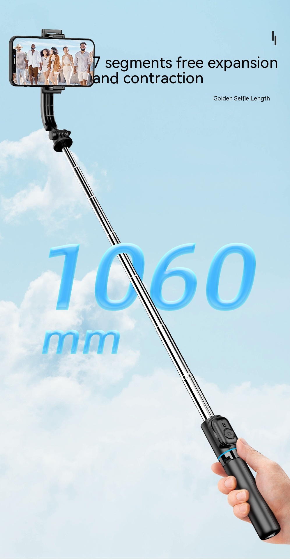 Detachable Desktop Stand Multifunctional Bluetooth Selfie Stick