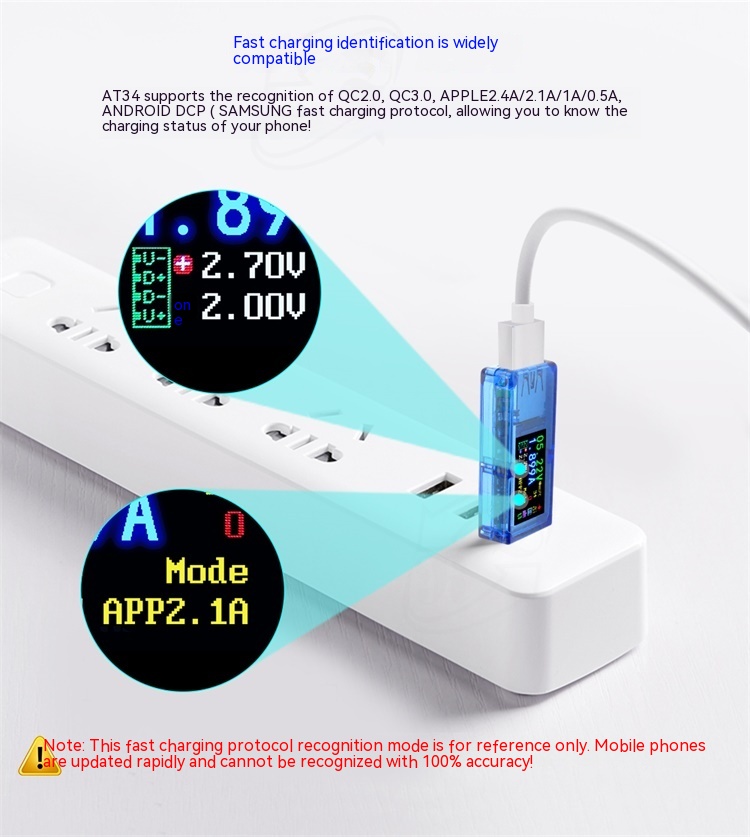 AT34 Digital Voltmeter USB Charger Detection Instrument — foto 9