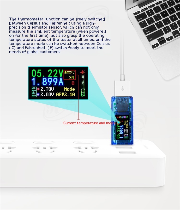AT34 Digital Voltmeter USB Charger Detection Instrument — foto 13