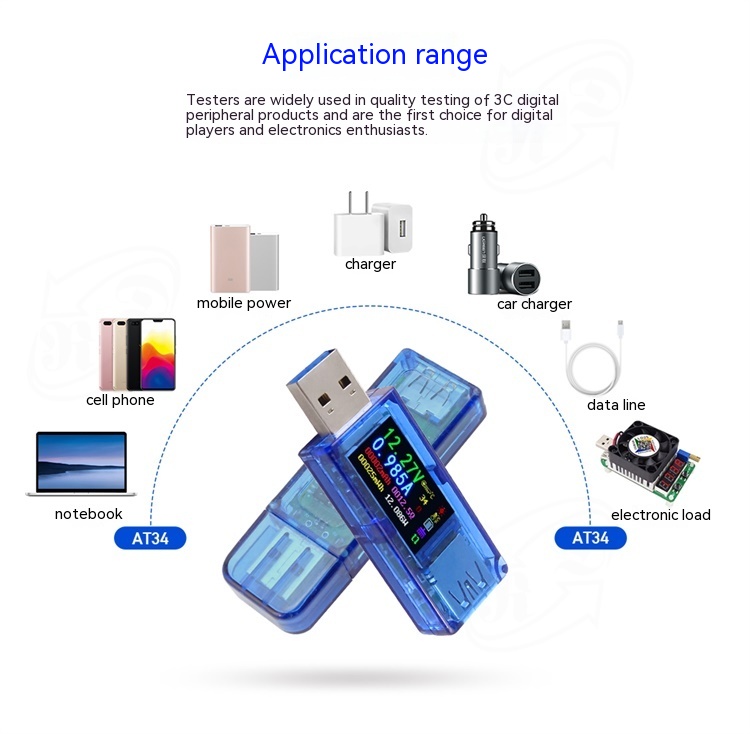 AT34 Digital Voltmeter USB Charger Detection Instrument — foto 8