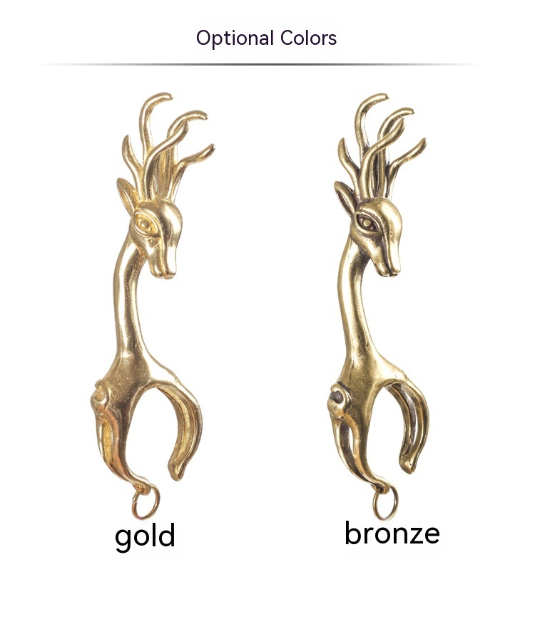 New Lucky Deer Anti-finger Smoked Yellow Release Finger Copper Ring