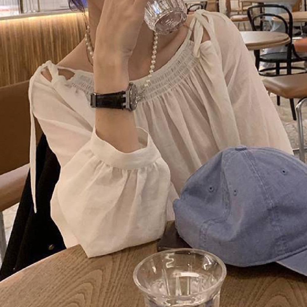 Title 6, Fashion Off-shoulder Strap Shirt