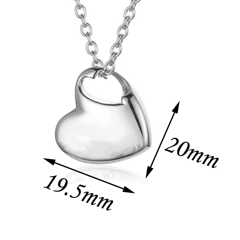 Stainless Steel Heart-shaped Pendant Commemorative Necklace