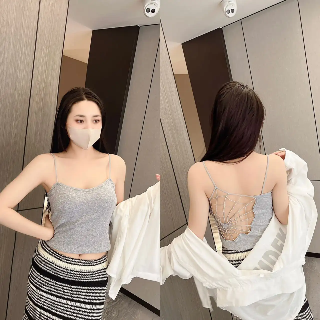Spider Web Beauty Back Small With Braces And Breast Pad One-piece Vest