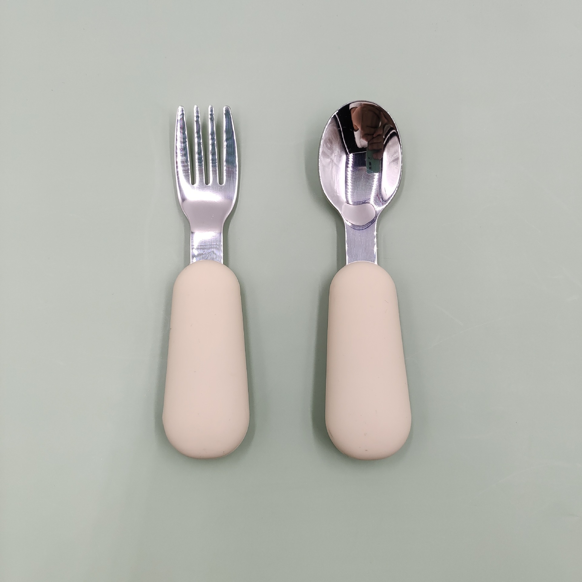 Title 3, Stainless Steel Spoon Fork Baby Eating Short Ha...